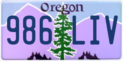 OR license plate 986LIV