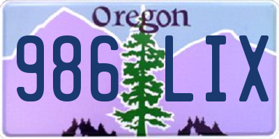 OR license plate 986LIX