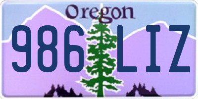 OR license plate 986LIZ