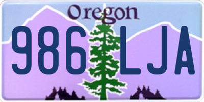OR license plate 986LJA