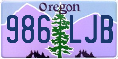 OR license plate 986LJB