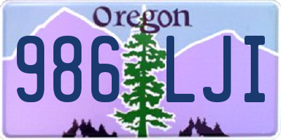 OR license plate 986LJI