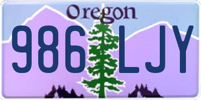 OR license plate 986LJY