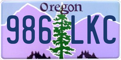 OR license plate 986LKC
