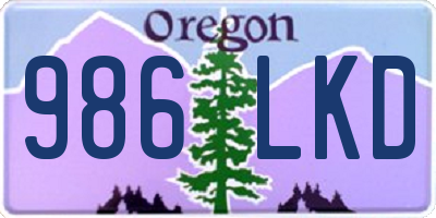 OR license plate 986LKD
