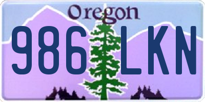 OR license plate 986LKN