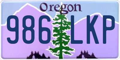 OR license plate 986LKP