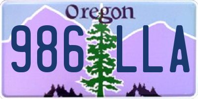 OR license plate 986LLA
