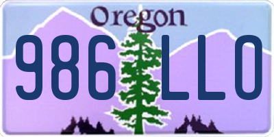 OR license plate 986LLO