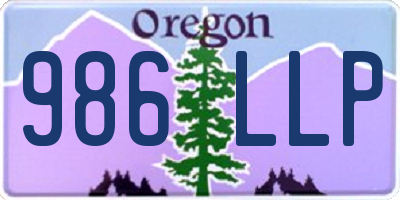 OR license plate 986LLP