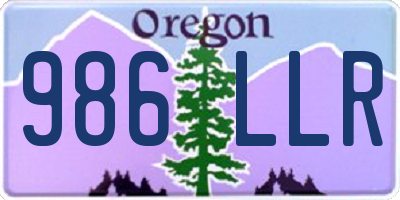 OR license plate 986LLR