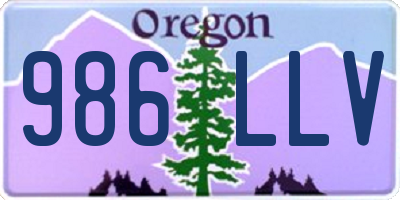 OR license plate 986LLV