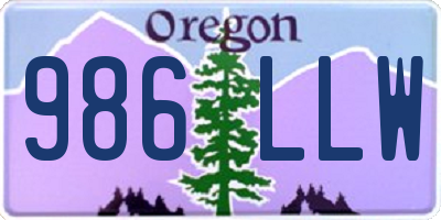 OR license plate 986LLW