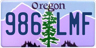 OR license plate 986LMF