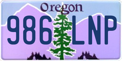 OR license plate 986LNP