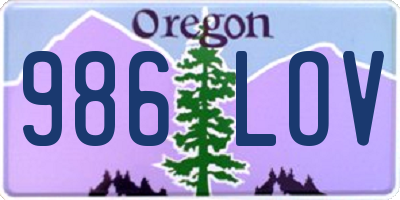 OR license plate 986LOV