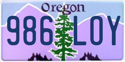 OR license plate 986LOY