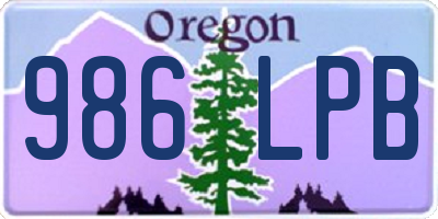 OR license plate 986LPB