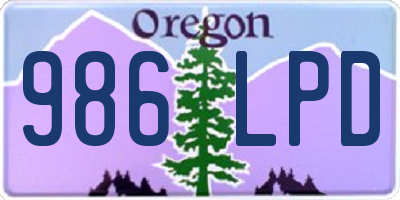 OR license plate 986LPD