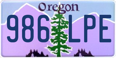 OR license plate 986LPE