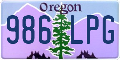 OR license plate 986LPG
