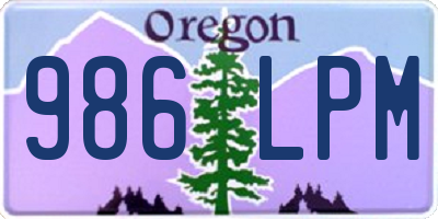 OR license plate 986LPM