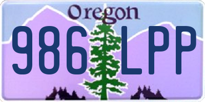 OR license plate 986LPP