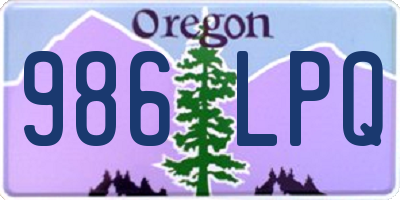 OR license plate 986LPQ