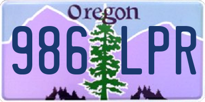 OR license plate 986LPR