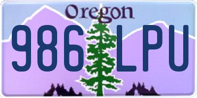 OR license plate 986LPU