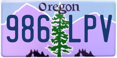 OR license plate 986LPV