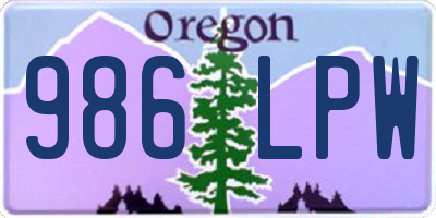 OR license plate 986LPW