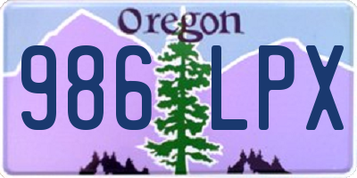 OR license plate 986LPX
