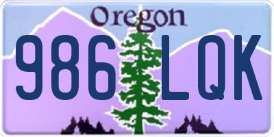 OR license plate 986LQK