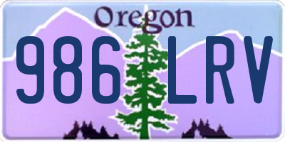 OR license plate 986LRV