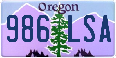 OR license plate 986LSA