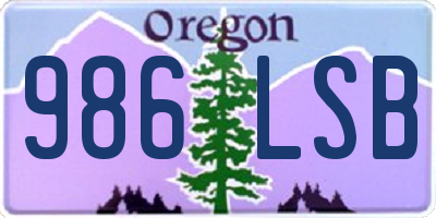 OR license plate 986LSB