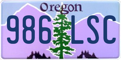 OR license plate 986LSC