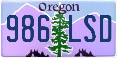 OR license plate 986LSD