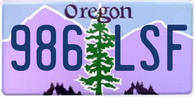 OR license plate 986LSF