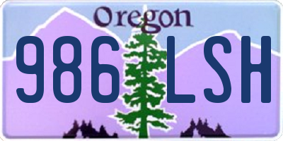 OR license plate 986LSH