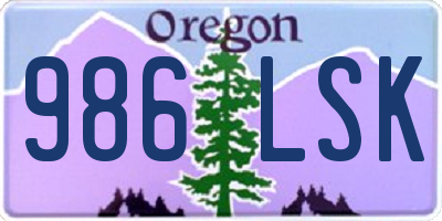 OR license plate 986LSK