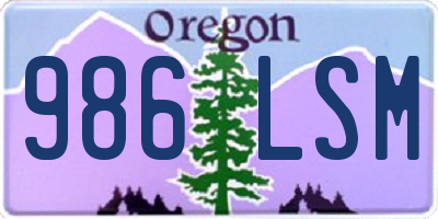 OR license plate 986LSM