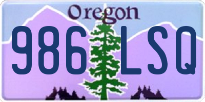 OR license plate 986LSQ