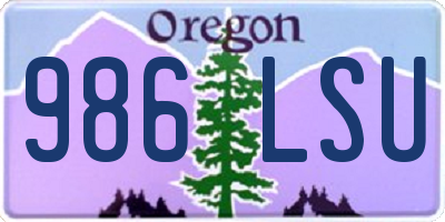 OR license plate 986LSU