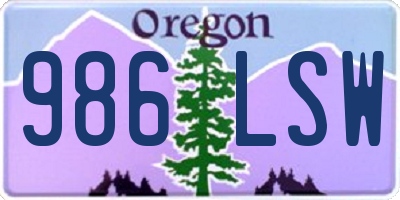 OR license plate 986LSW