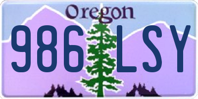 OR license plate 986LSY