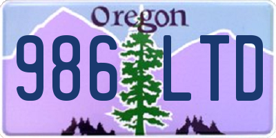 OR license plate 986LTD