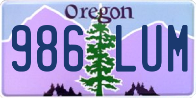 OR license plate 986LUM