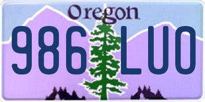 OR license plate 986LUO